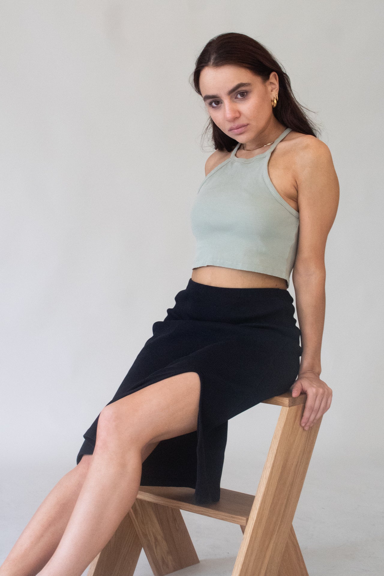 Marenika womens vegan Crop Top Audrey Sage