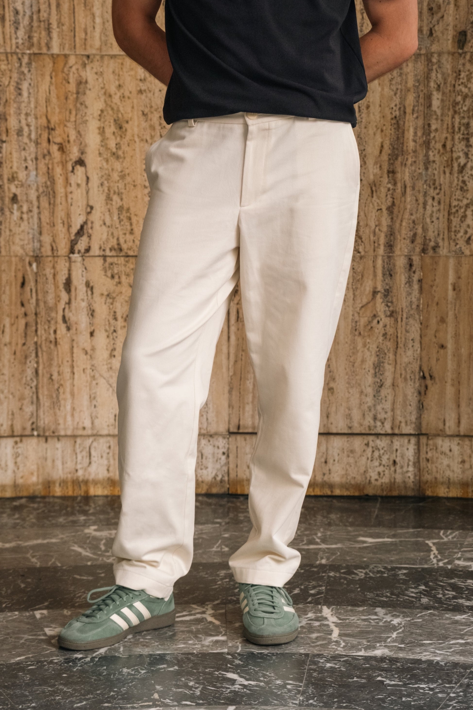 Lucid Collective men vegan Chino Pants Trust Cream