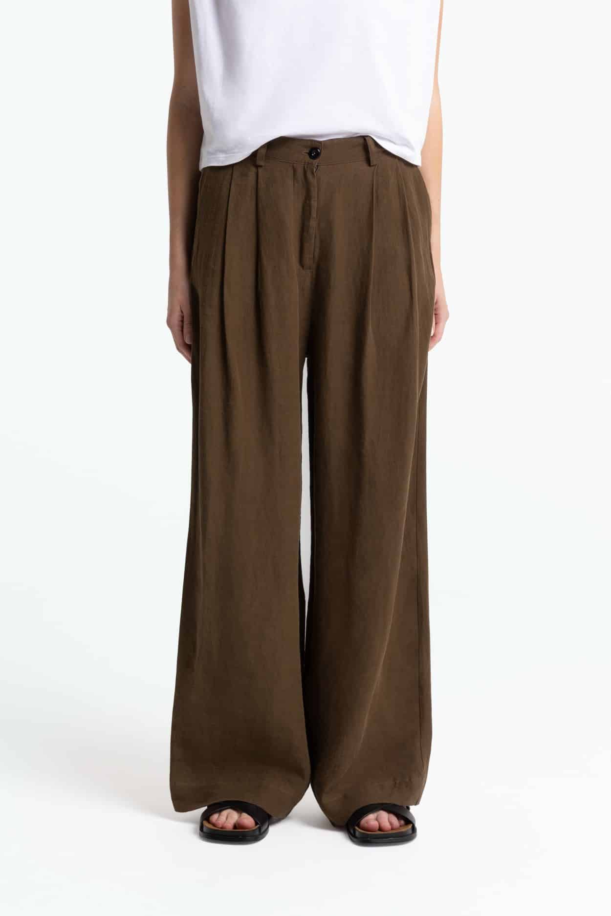 Kings Of Indigo Damen vegan Hose Larena Brown