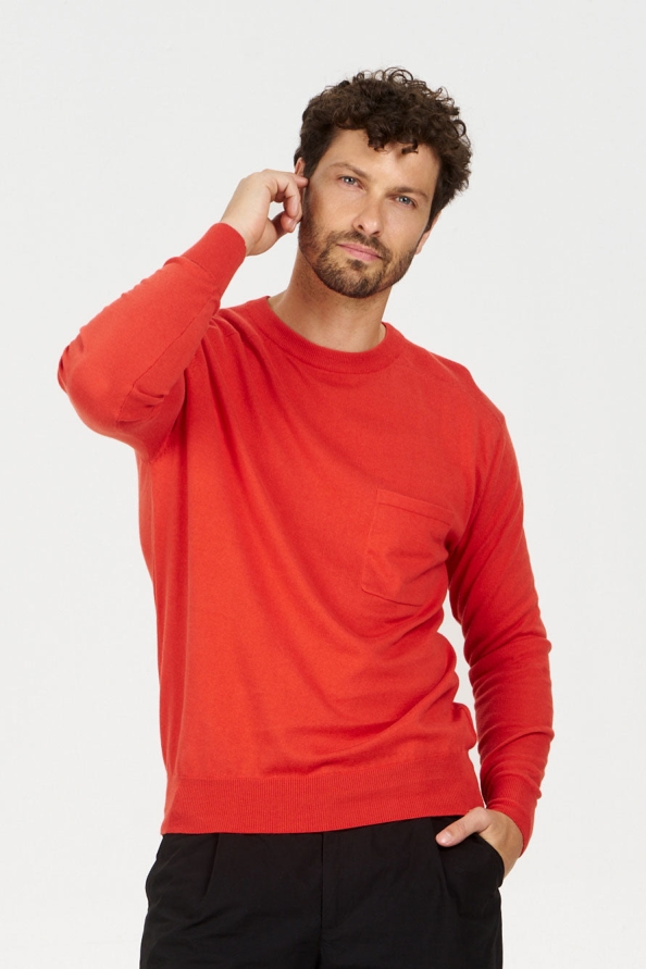 KOMODO Herren vegan Pullover Tasche Rot