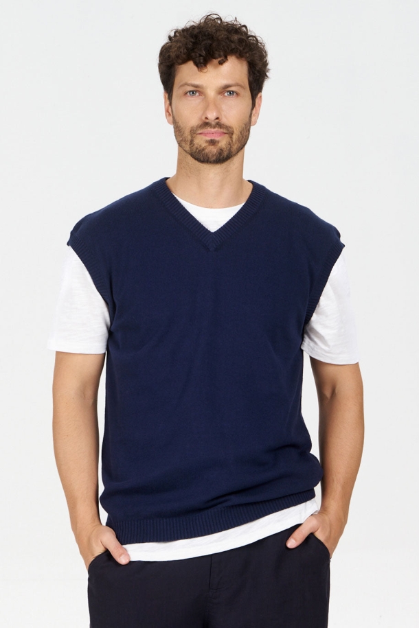 Image of KOMODO mannen vegan Vest Aslo Marineblauw