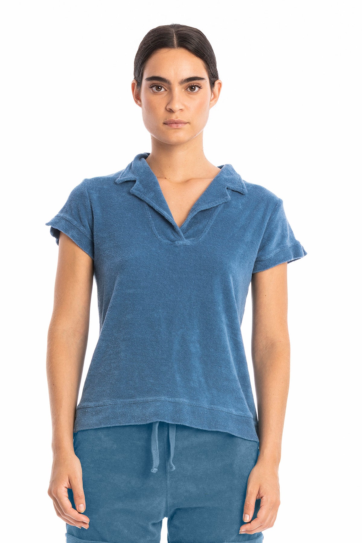 RAVENS VIEW IBIZA Damen vegan Polo Alexa Terry Maui Blau