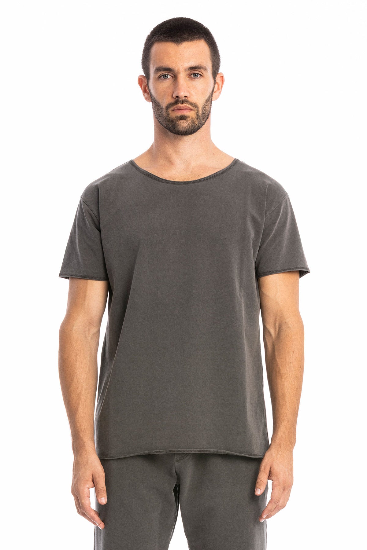 RAVENS VIEW IBIZA Herren vegan T-Shirt Schnitt Anthrazit