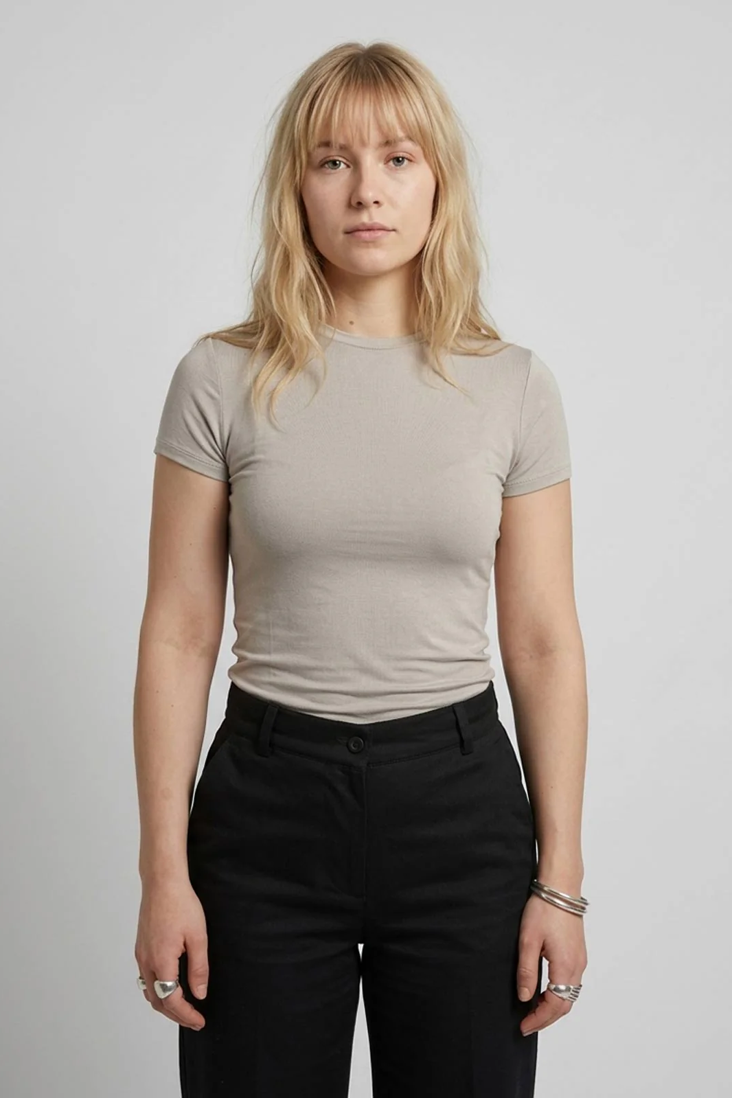 Yahmo womens vegan T-Shirt Iris Soft Stone Beige
