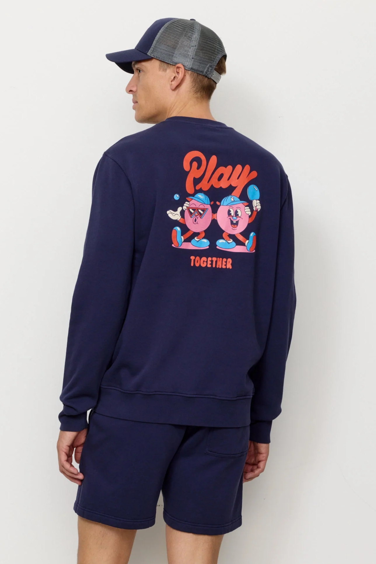 Recolution Herren vegan Sweatshirt Tamarillo Play Together Eclipse Blau