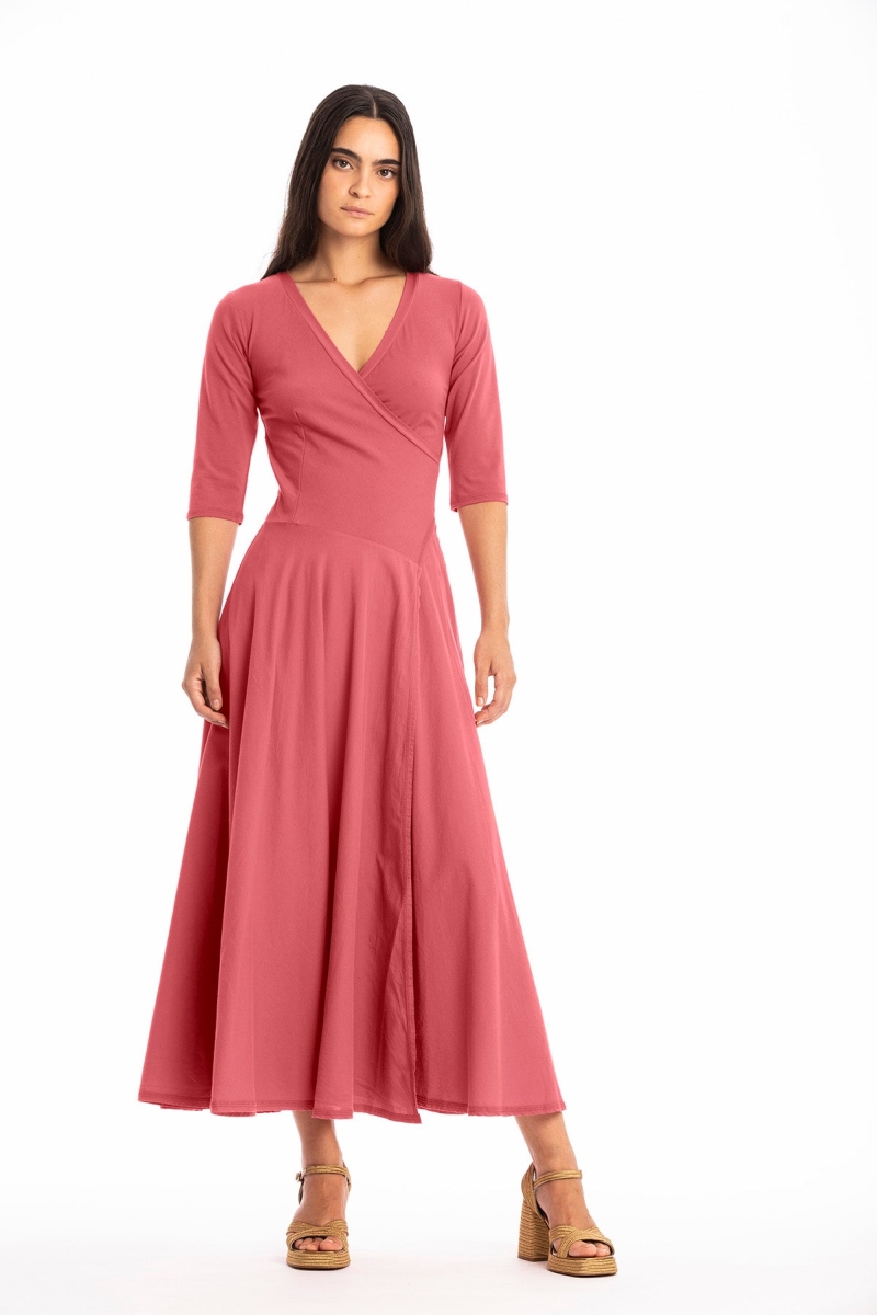 RAVENS VIEW IBIZA Damen vegan Kleid Veronika Lehm Rot