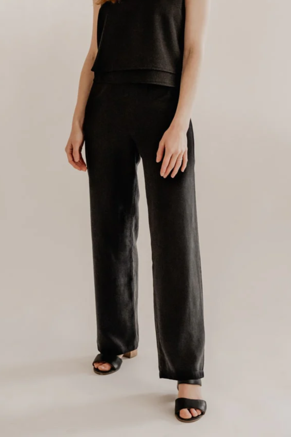 Marenika Damen vegan Hose Leni Schwarz