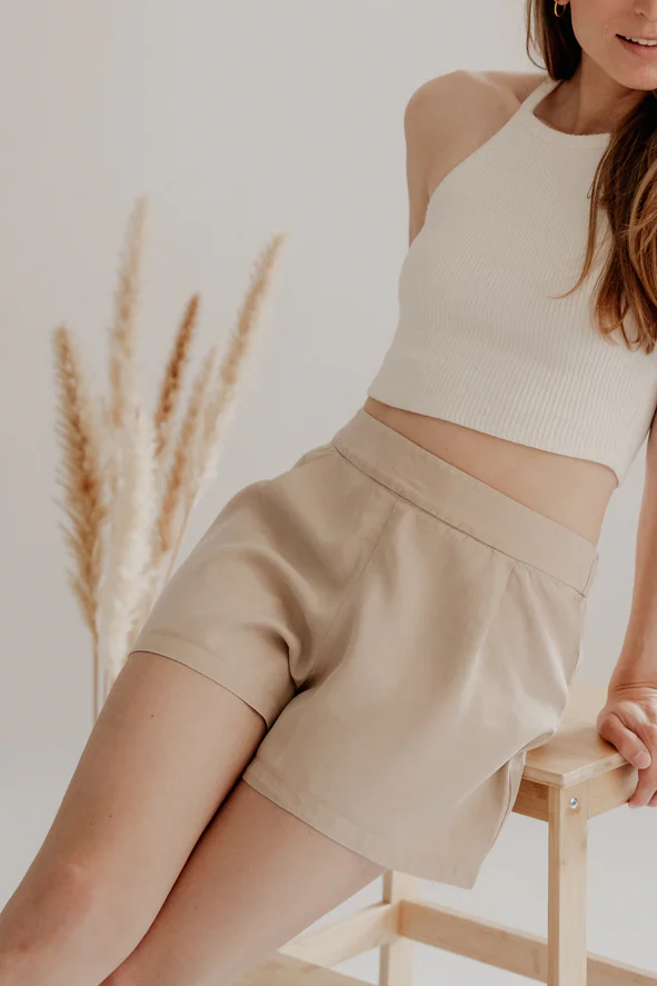 Marenika Damen vegan Kurze Hose Lia Beige