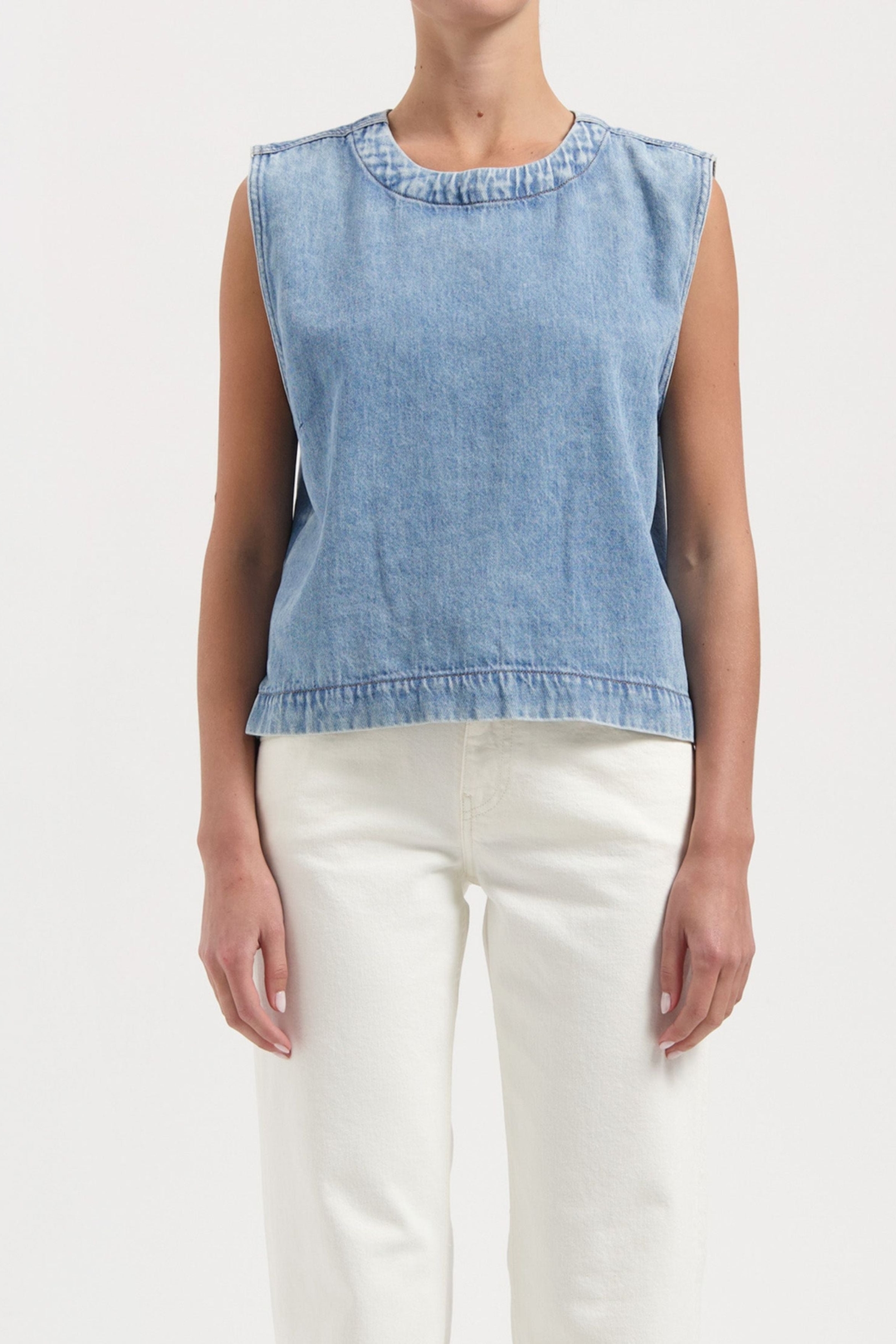 MUD Jeans Damen vegan Top Noa Stone Vintage