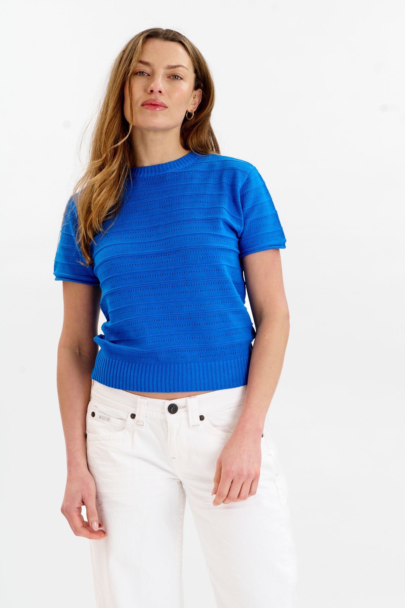 KOMODO Damen vegan Strick-T-Shirt Posey Blau
