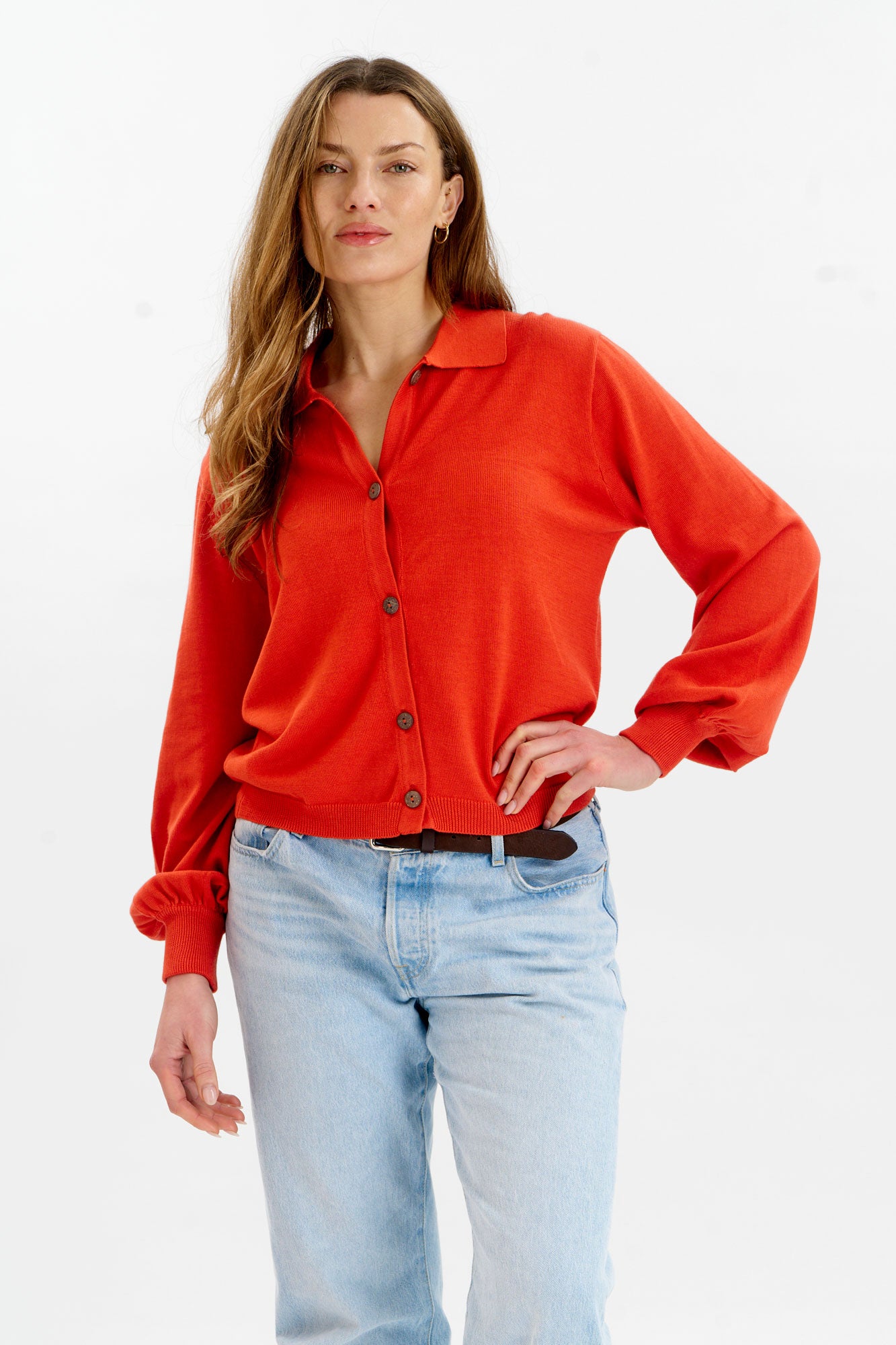 KOMODO Damen vegan Strickjacke Nani Rot
