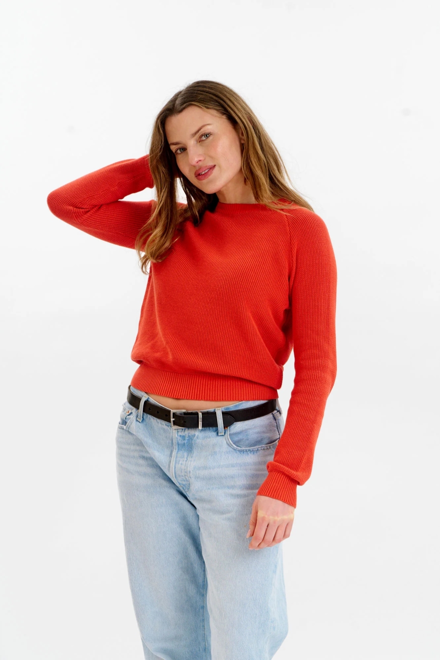 KOMODO Damen vegan Pullover Damen Nebelrot