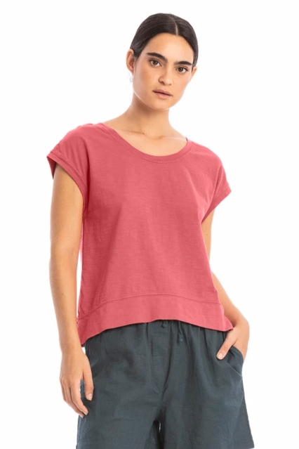 RAVENS VIEW IBIZA Damen vegan Top Efeu Lehm Rot
