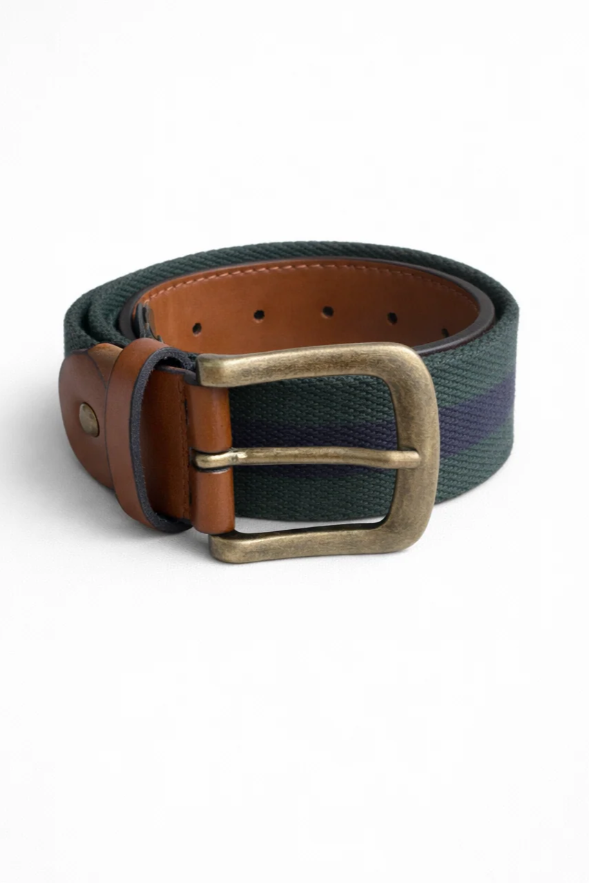 Solari Milano Herren vegan Gürtel Sempione Grün/Blau