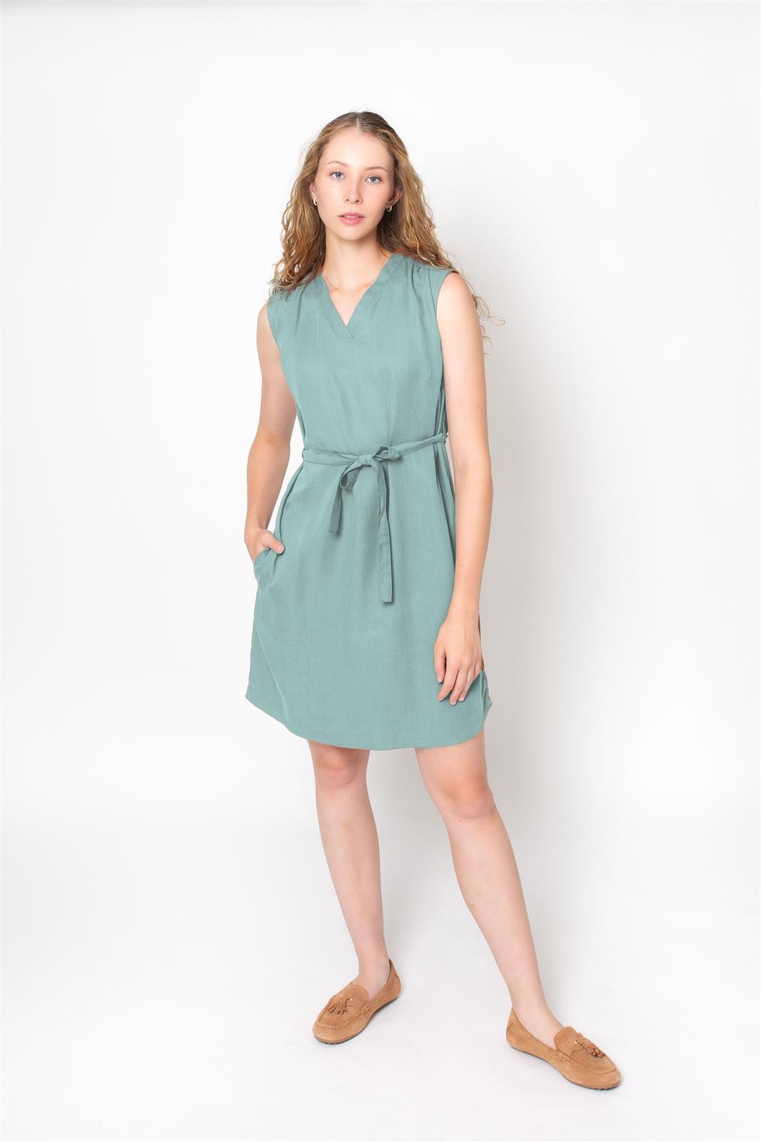 Zerum Damen vegan Kleid Emma Mineral Blau