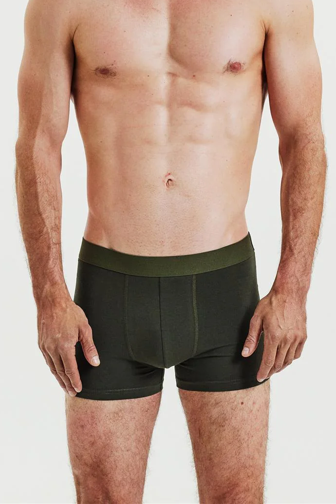 Bread & Boxers men vegan Multipack 3x Boxer Briefs Army Green