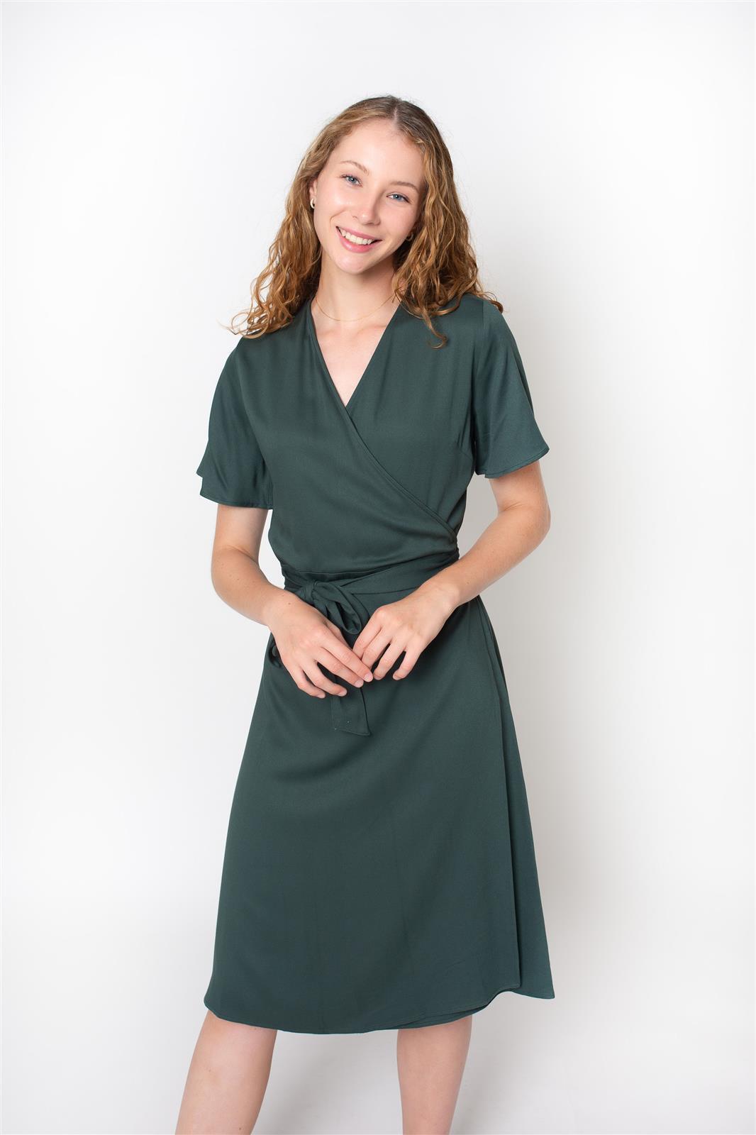 Zerum womens vegan Dress Suki Forest Green