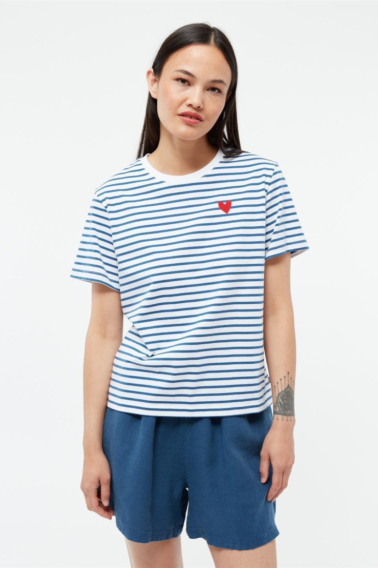 Givn womens vegan T-Shirt Julia Blazing Blue/White