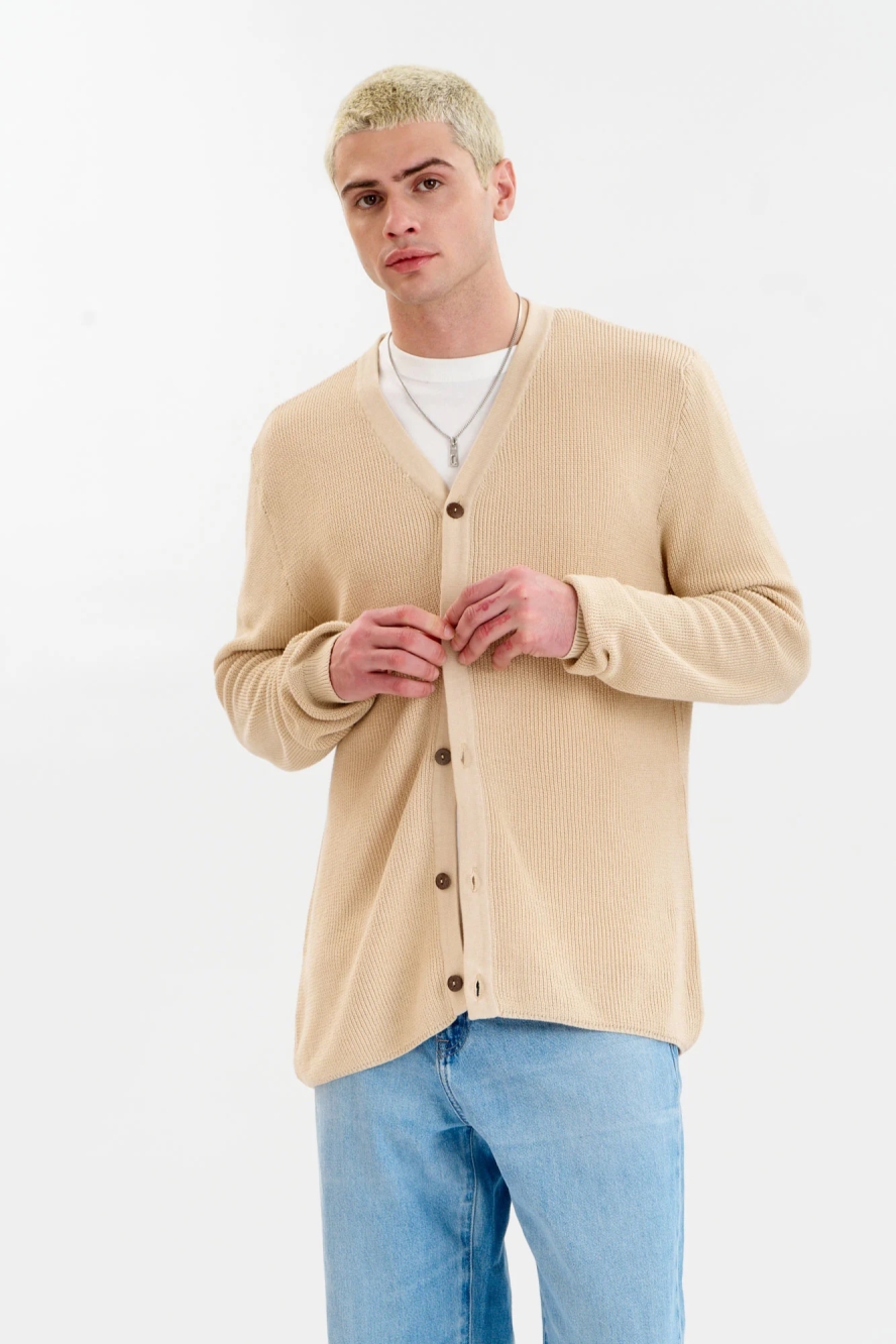 KOMODO men vegan Cardigan Lucas Cream
