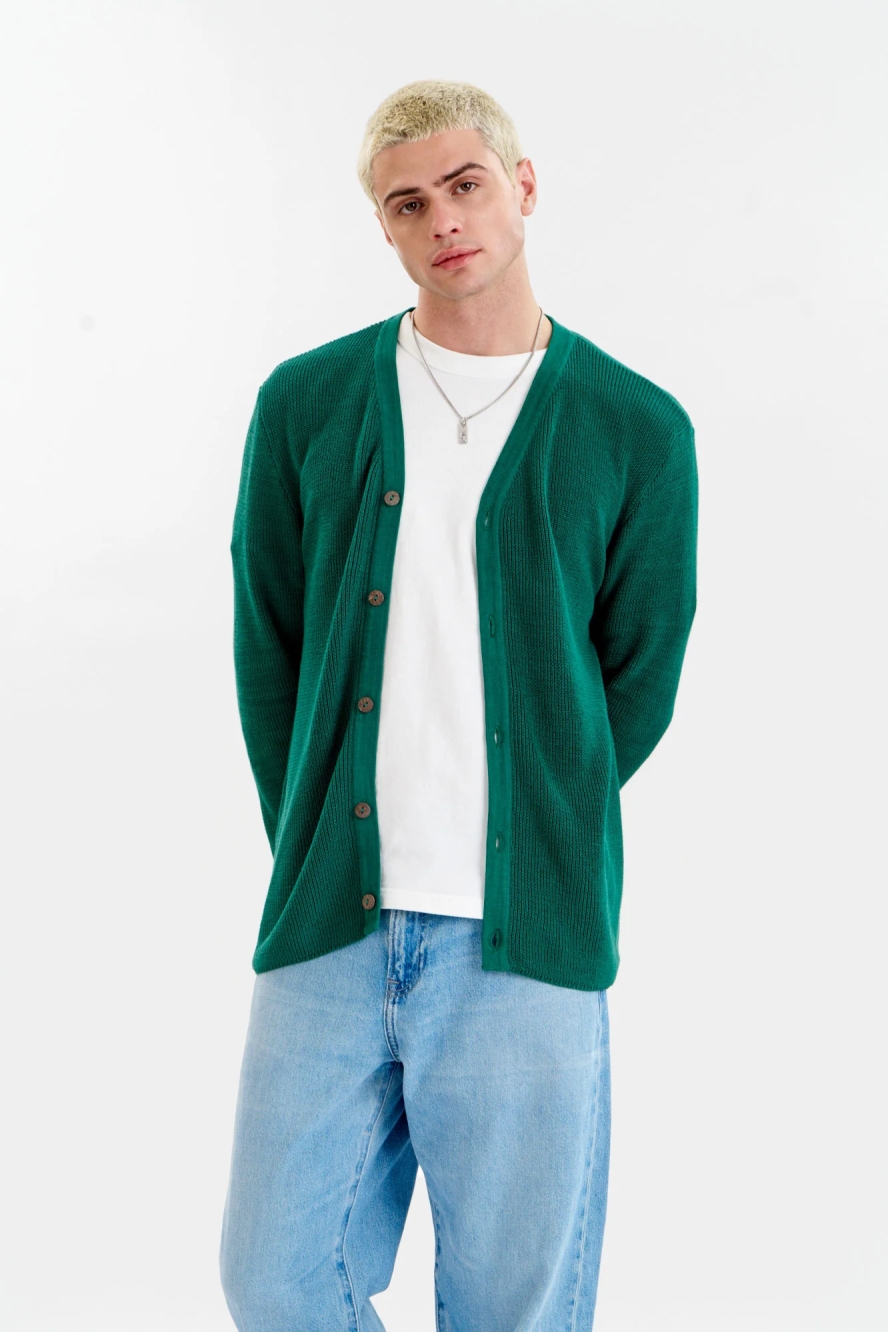 KOMODO Herren vegan Strickjacke Lucas Gr&Atilde;&frac14;n