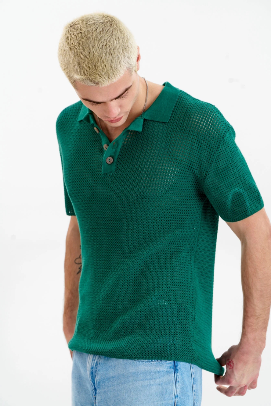 KOMODO Herren vegan Polo Oliver Knit Gr&Atilde;&frac14;n