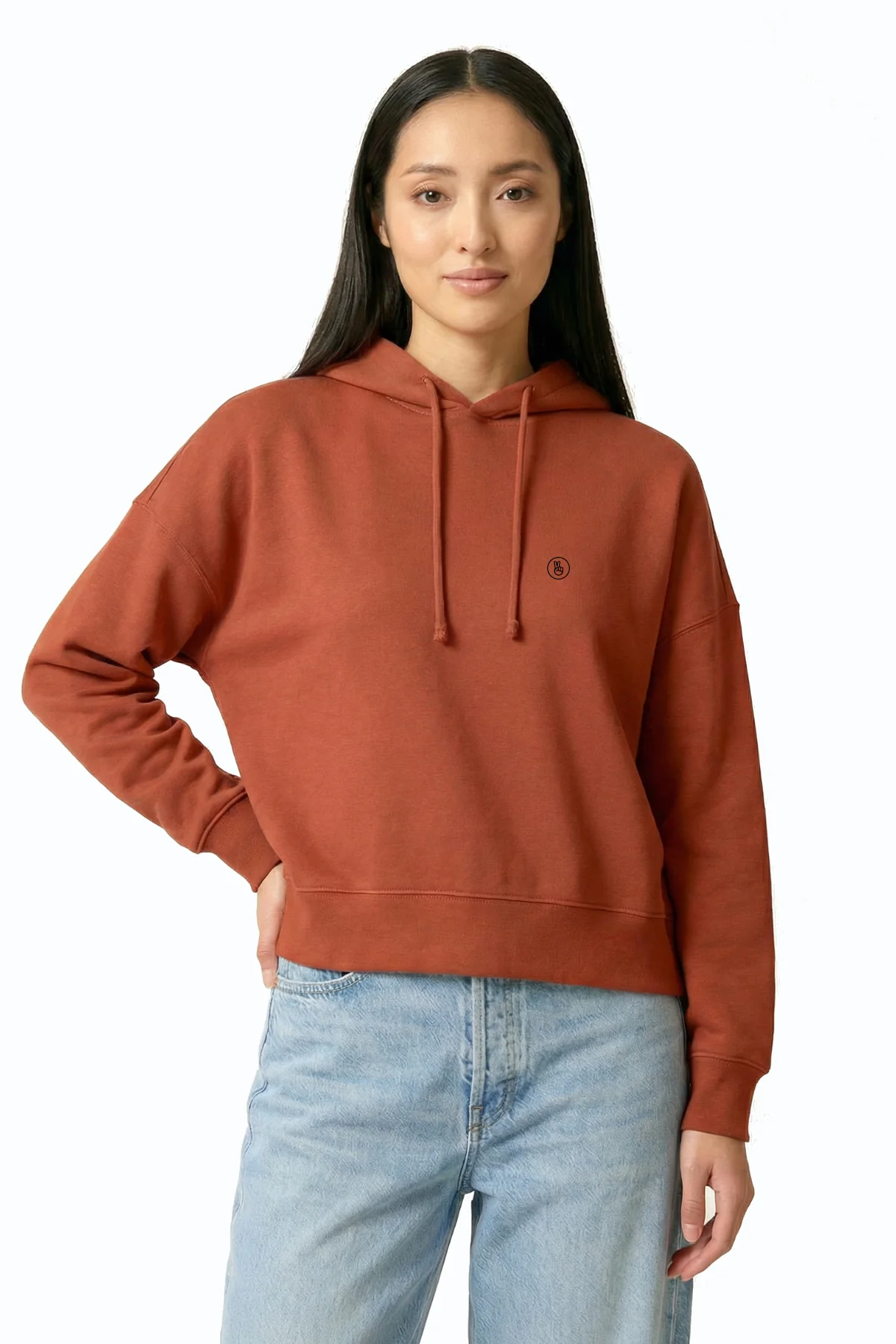 HAFENDIEB Damen vegan Hoodie Damen Frieden Hellbraun
