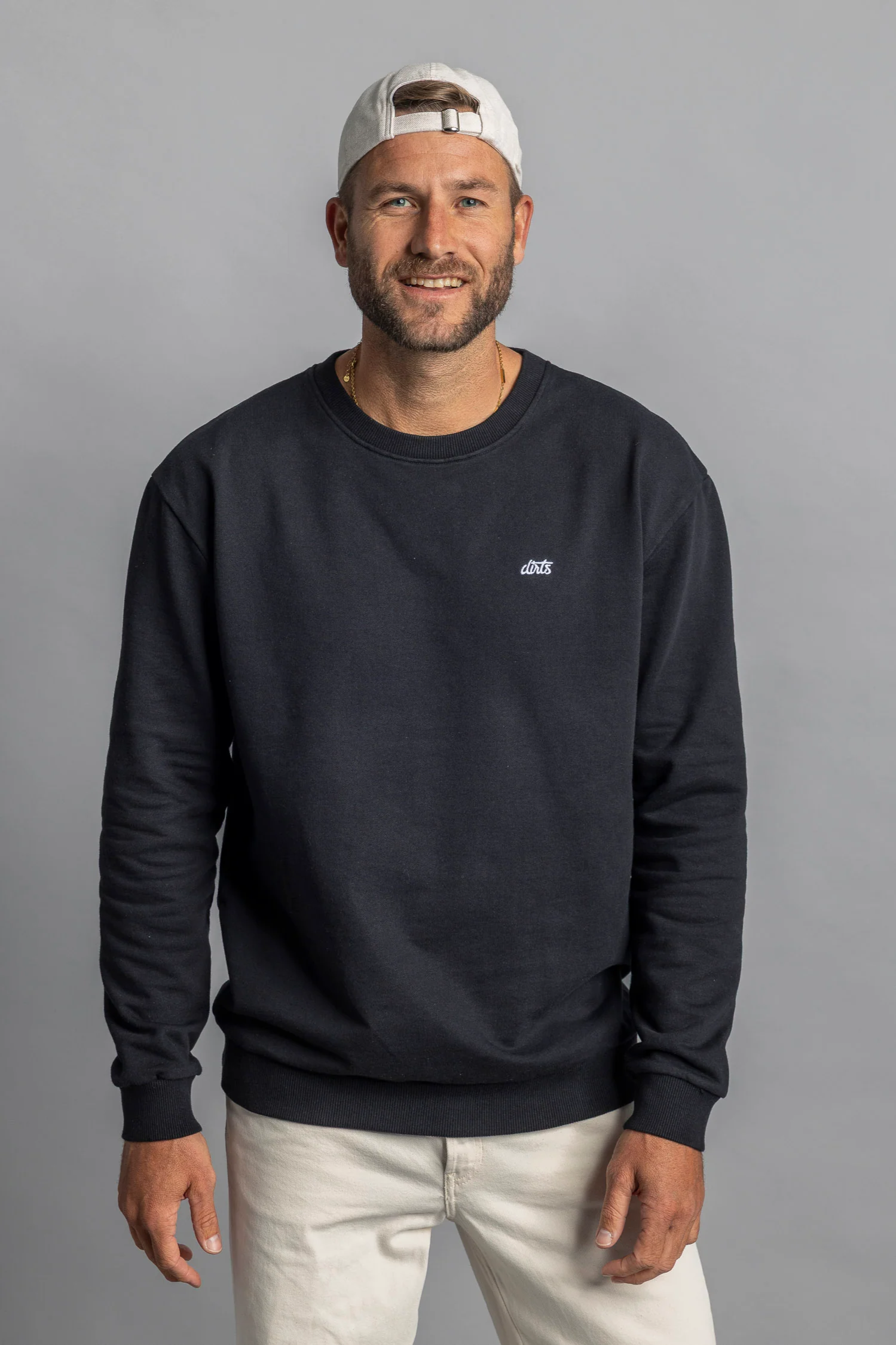 DIRTS Herren vegan Sweatshirt Logo Crewneck Schwarz