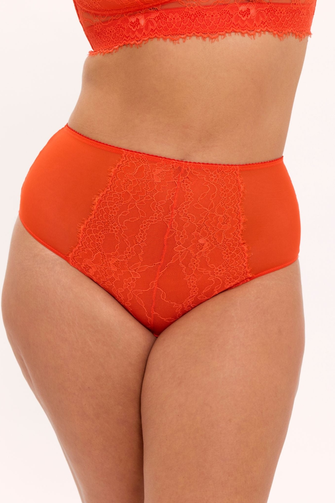 Understatement womens vegan Briefs Lace Highwaist Fiery Red