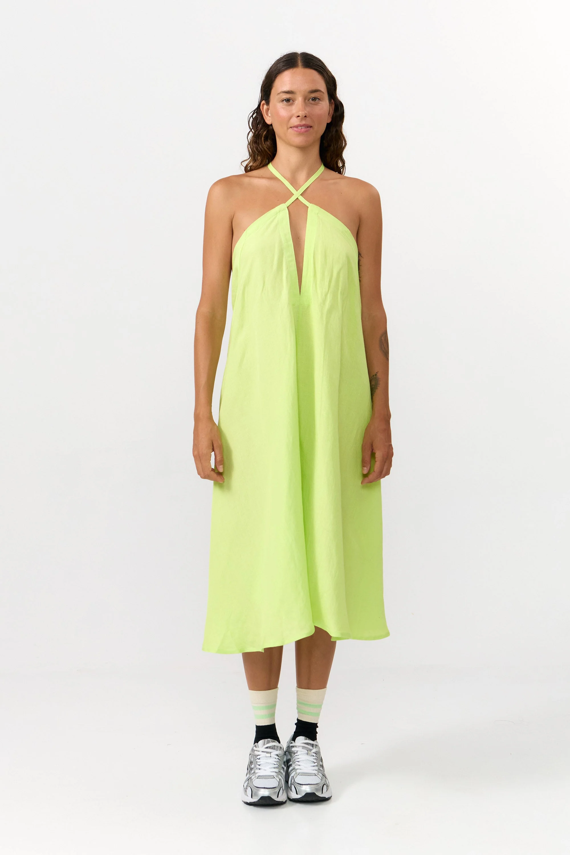 SUITE13LAB Damen vegan Kleid Mp Kurz Apfelgr&Atilde;&frac14;n