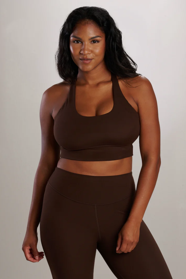 SEAAV Damen vegan Sport-Bh Shoreline Support Coffee Bean