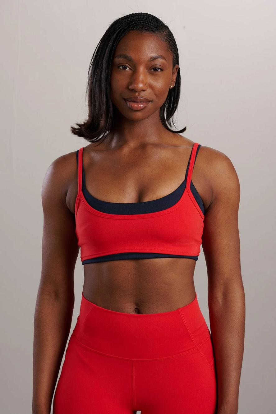 SEAAV Damen vegan Sport-Bh Liftline Layered Rot