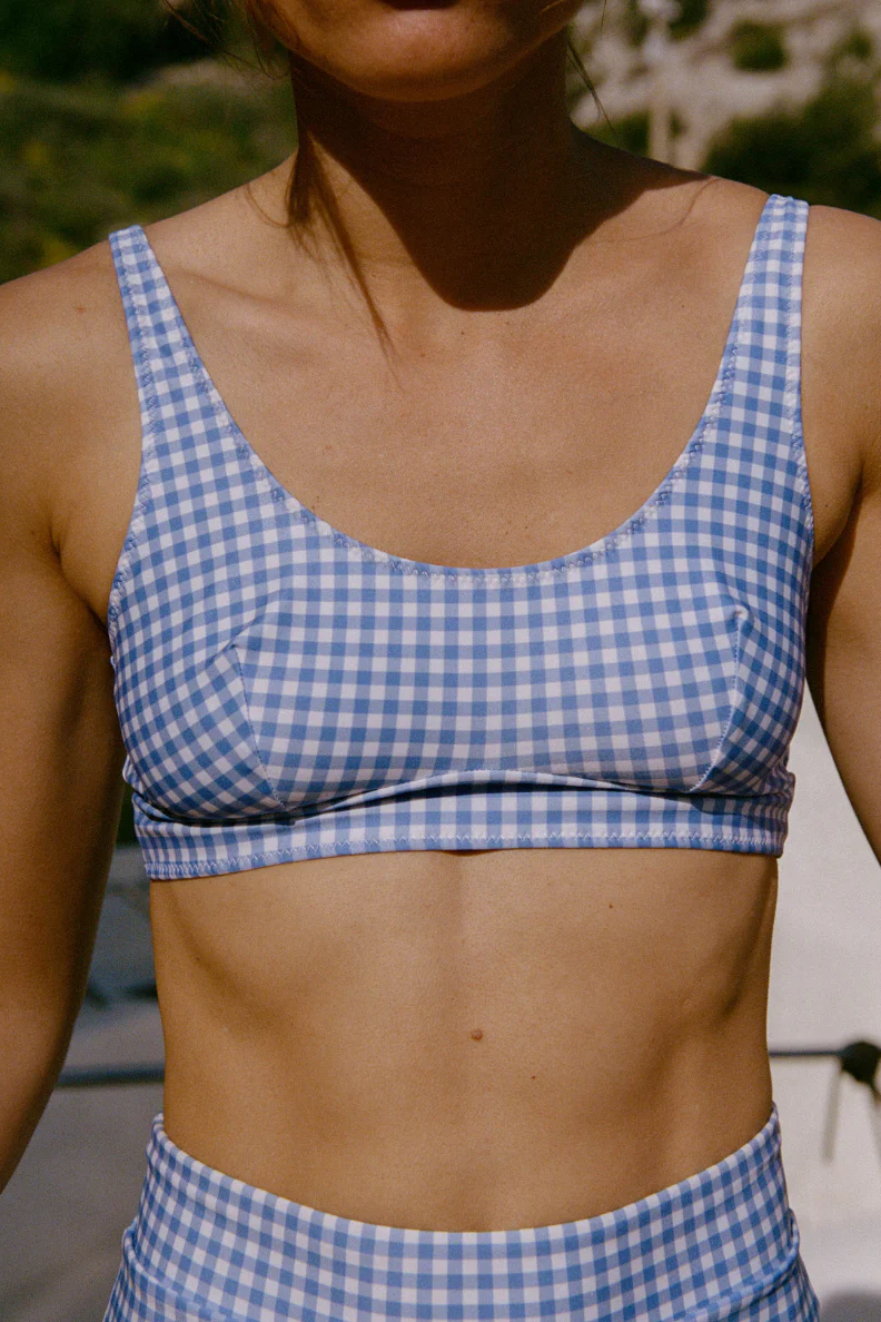 N&Atilde;&copy;n&Atilde;&copy;s Damen vegan Bikinioberteil Mini Me Adult Blau Vichy Print