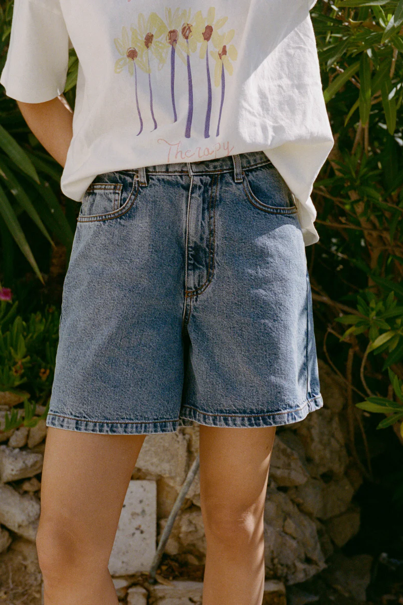 N&Atilde;&copy;n&Atilde;&copy;s Damen vegan Denim Shorts Ambre Blau