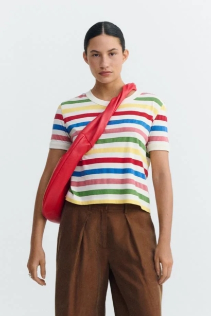 Thinking mu Damen vegan T-Shirt Zowie Gestreift