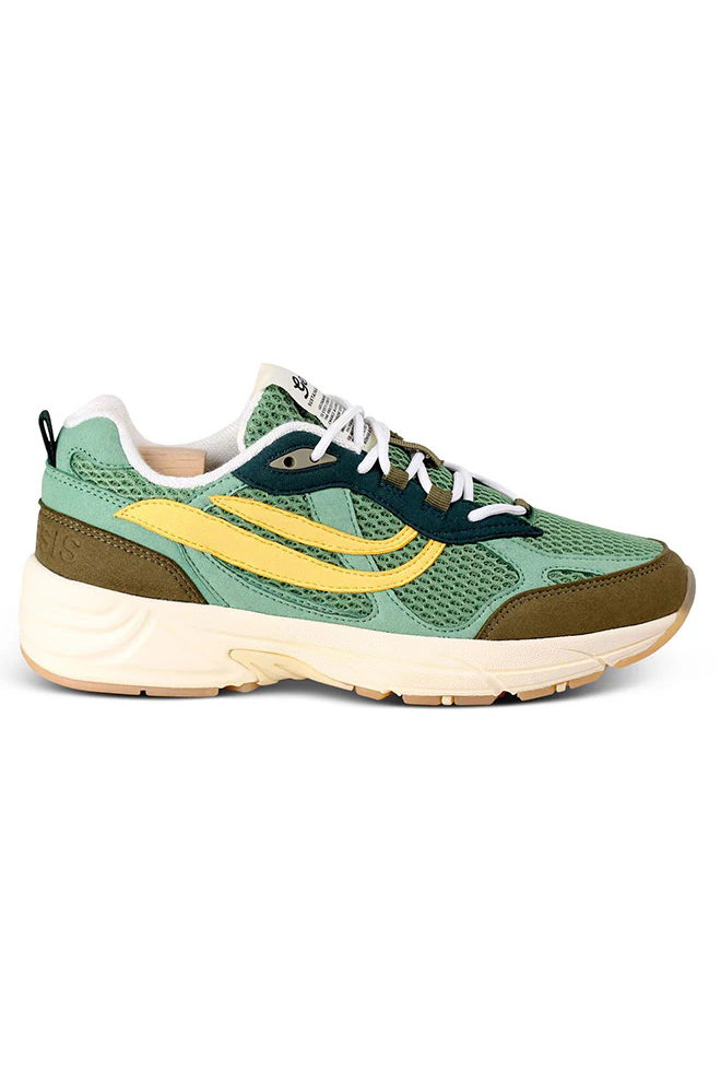 Genesis Herren vegan Sneaker G-Eco 99 Multi Olive Gr&Atilde;&frac14;n Gelb