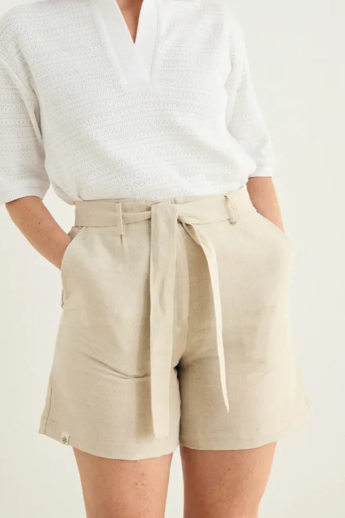 Clotsy Damen vegan Kurze Bermudas Cala Beige
