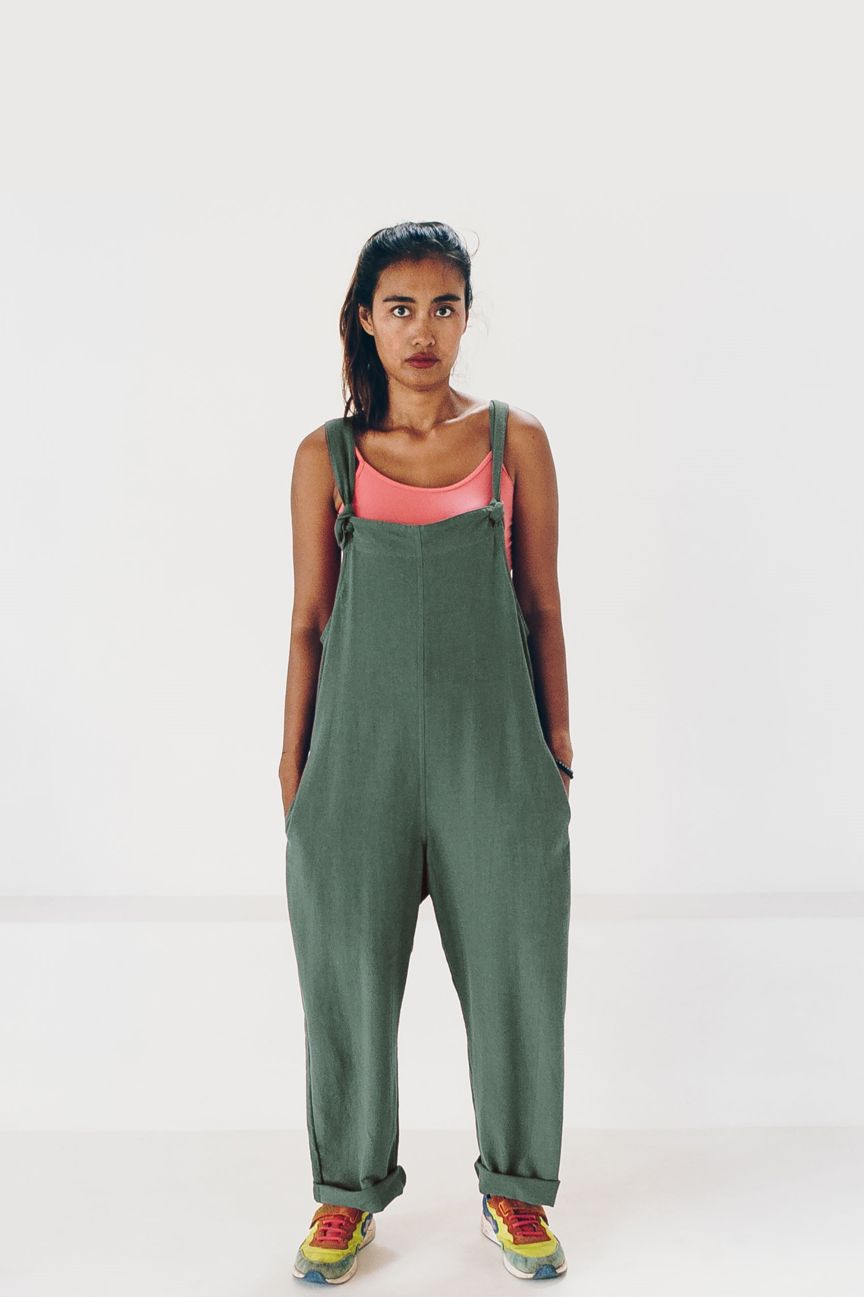 The Driftwood Tales Damen vegan Jumpsuit Smaragdgr&Atilde;&frac14;n