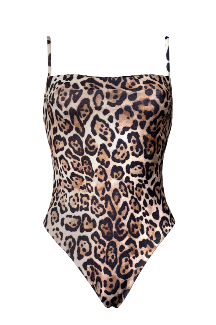 Anekdot womens vegan Swimsuit Alba Leopard