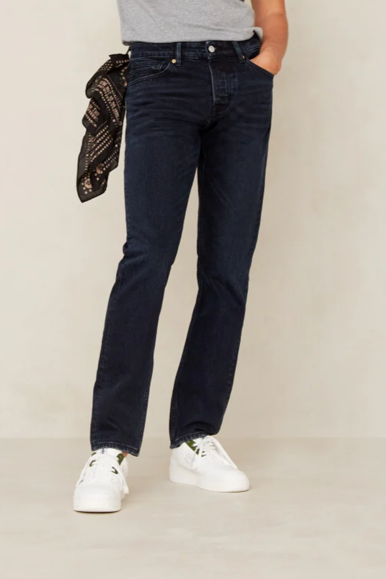 Kings Of Indigo Herren vegan Jeans Edric Xavier Blau Schwarz Washed
