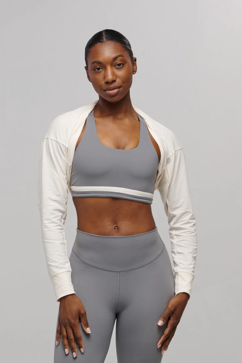 SEAAV womens vegan Shrug Two Way Satin Linen White