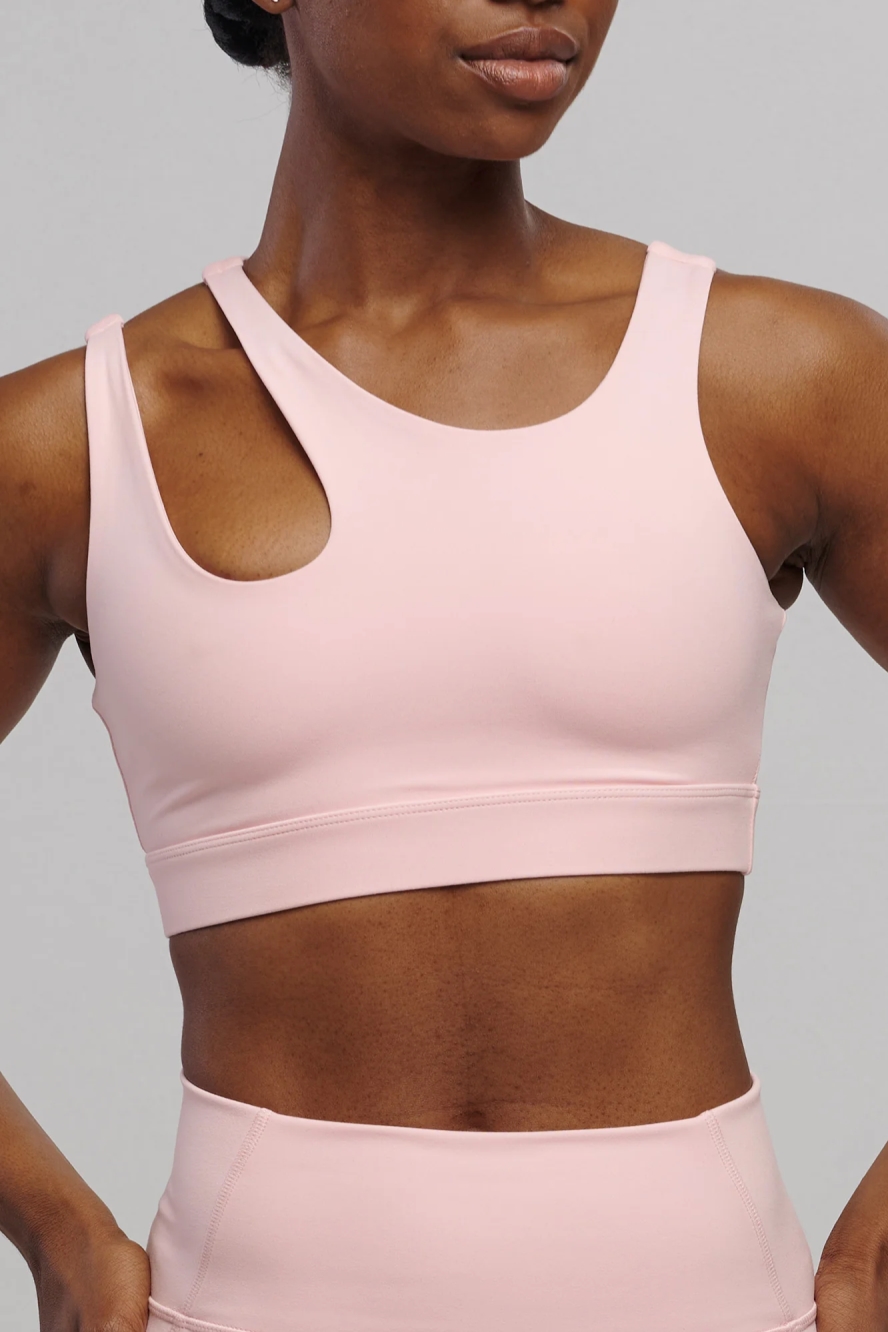 SEAAV Damen vegan Sport Bh Ausschnitt Erdbeer Creme
