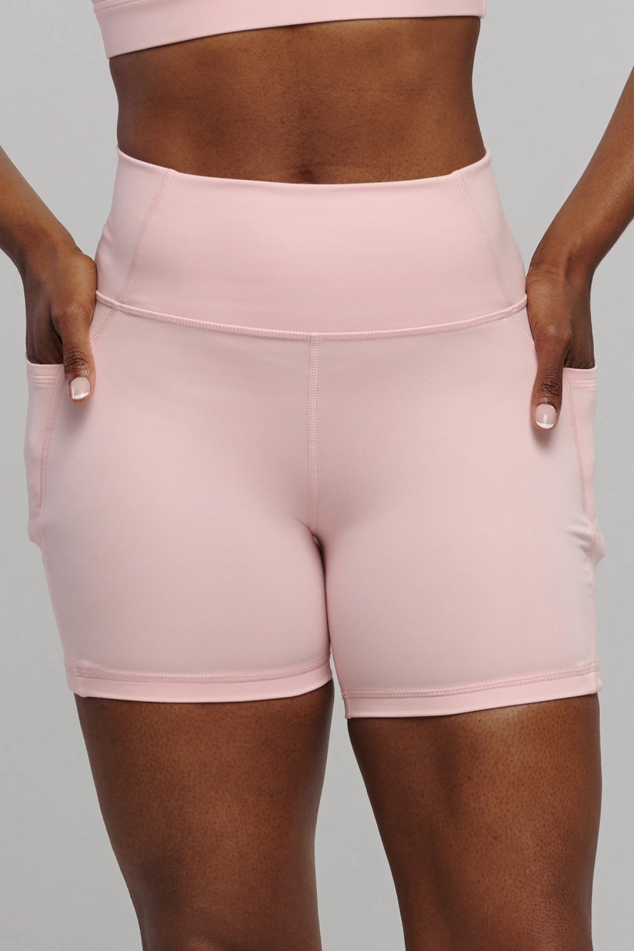 SEAAV womens vegan Biker Shorts Seabreeze 5" Strawberry Cream