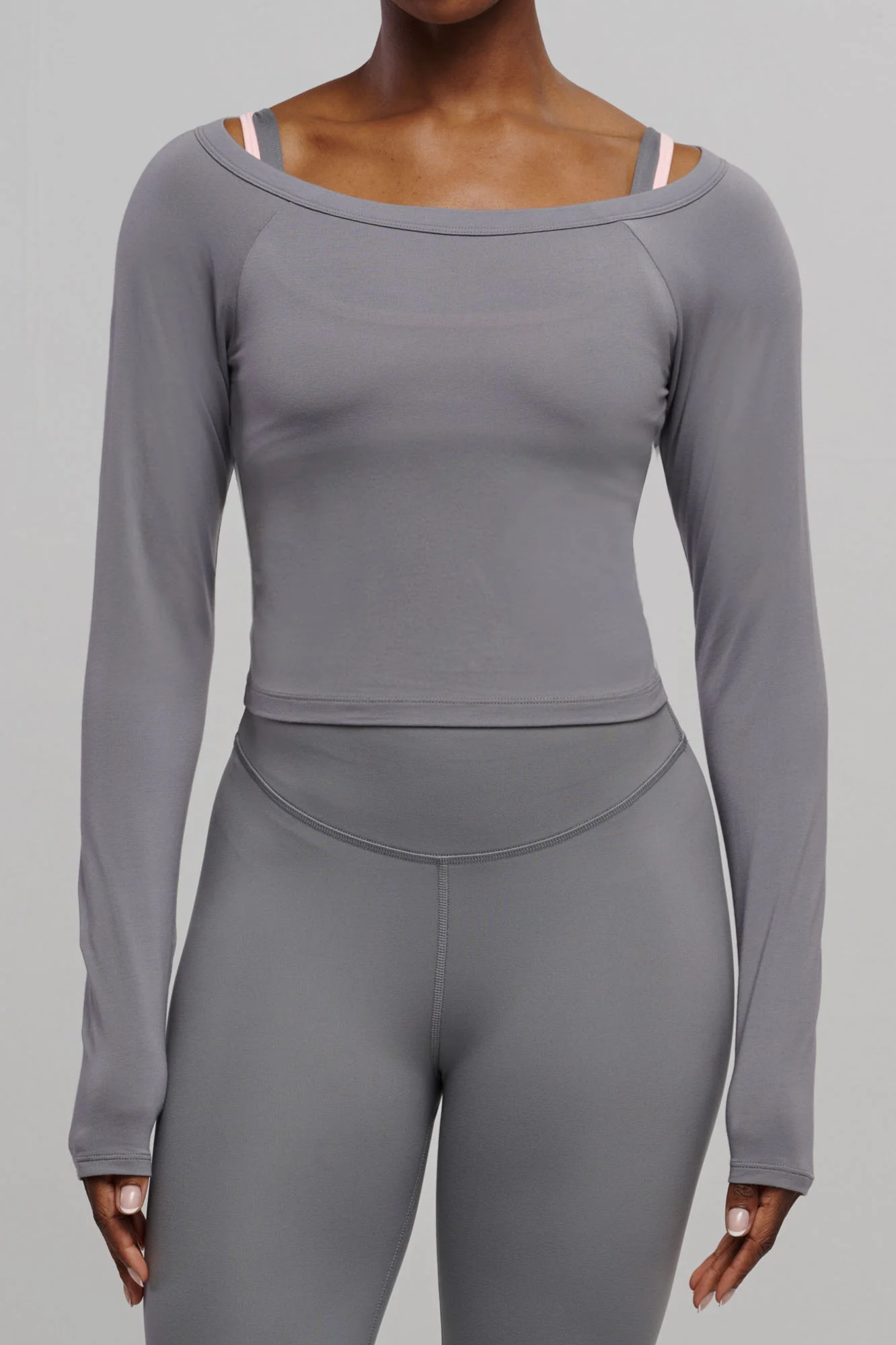 SEAAV womens vegan Top Boatneck Storm Grey