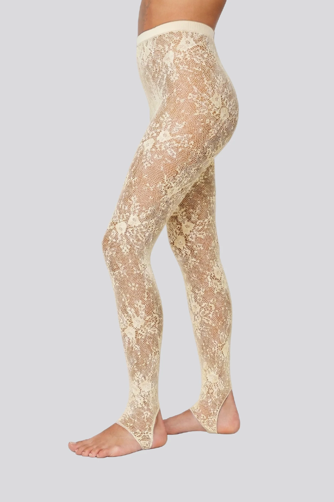 Swedish Stockings womens vegan Leggings Rosa Lace Stir-Up Yellow