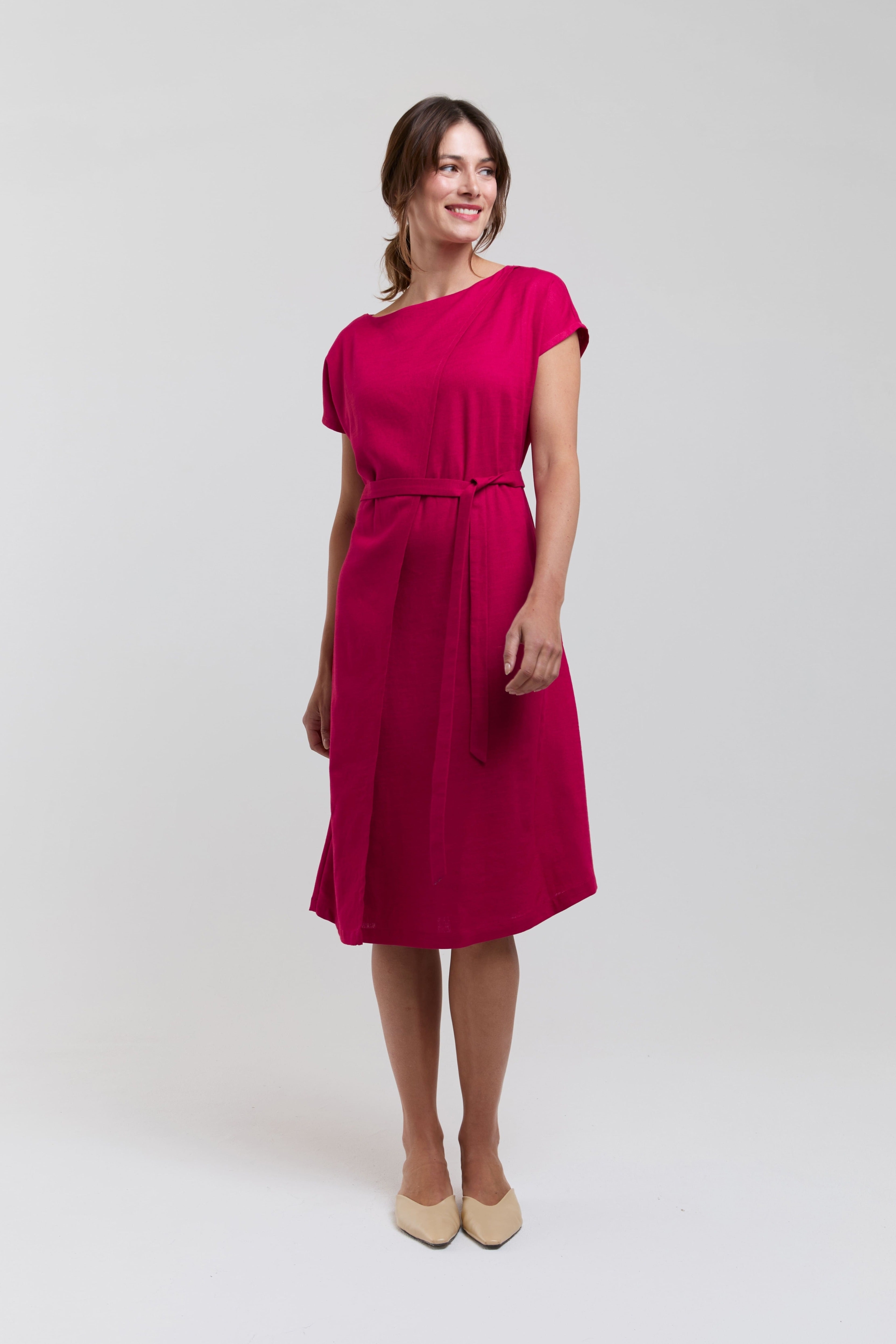 AYANI Damen vegan Kleid Julia Kirschenrot