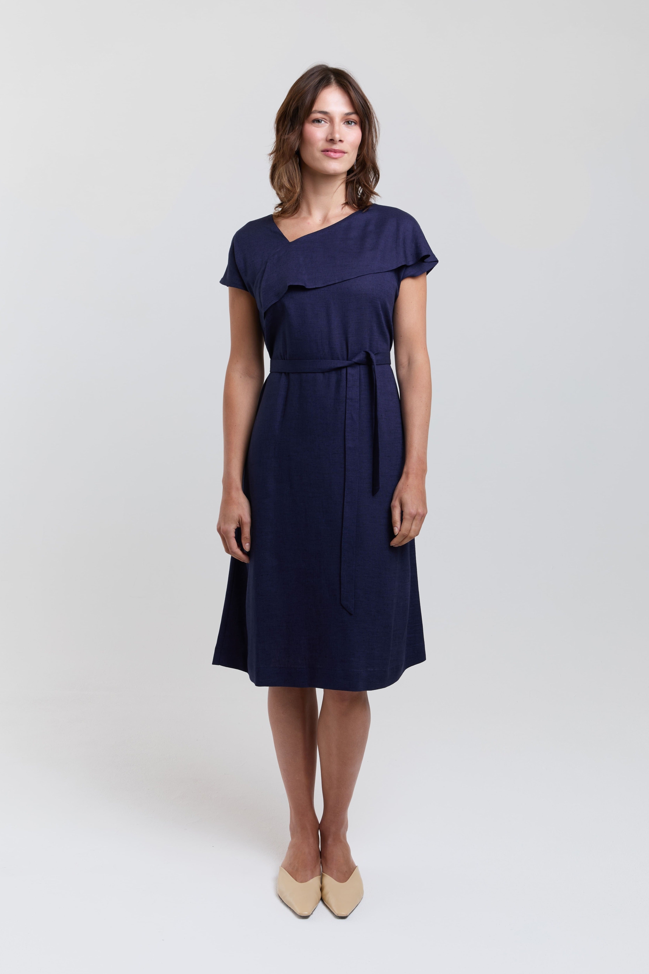 AYANI Damen vegan Kleid Daniela Dunkelblau