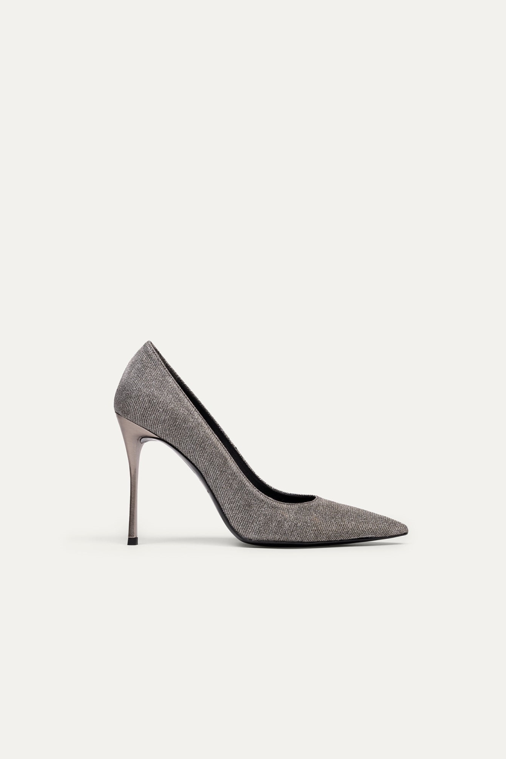 BIKKOU Damen vegan Pumps Freitagabend Ist Cocktailnacht Silberlurex