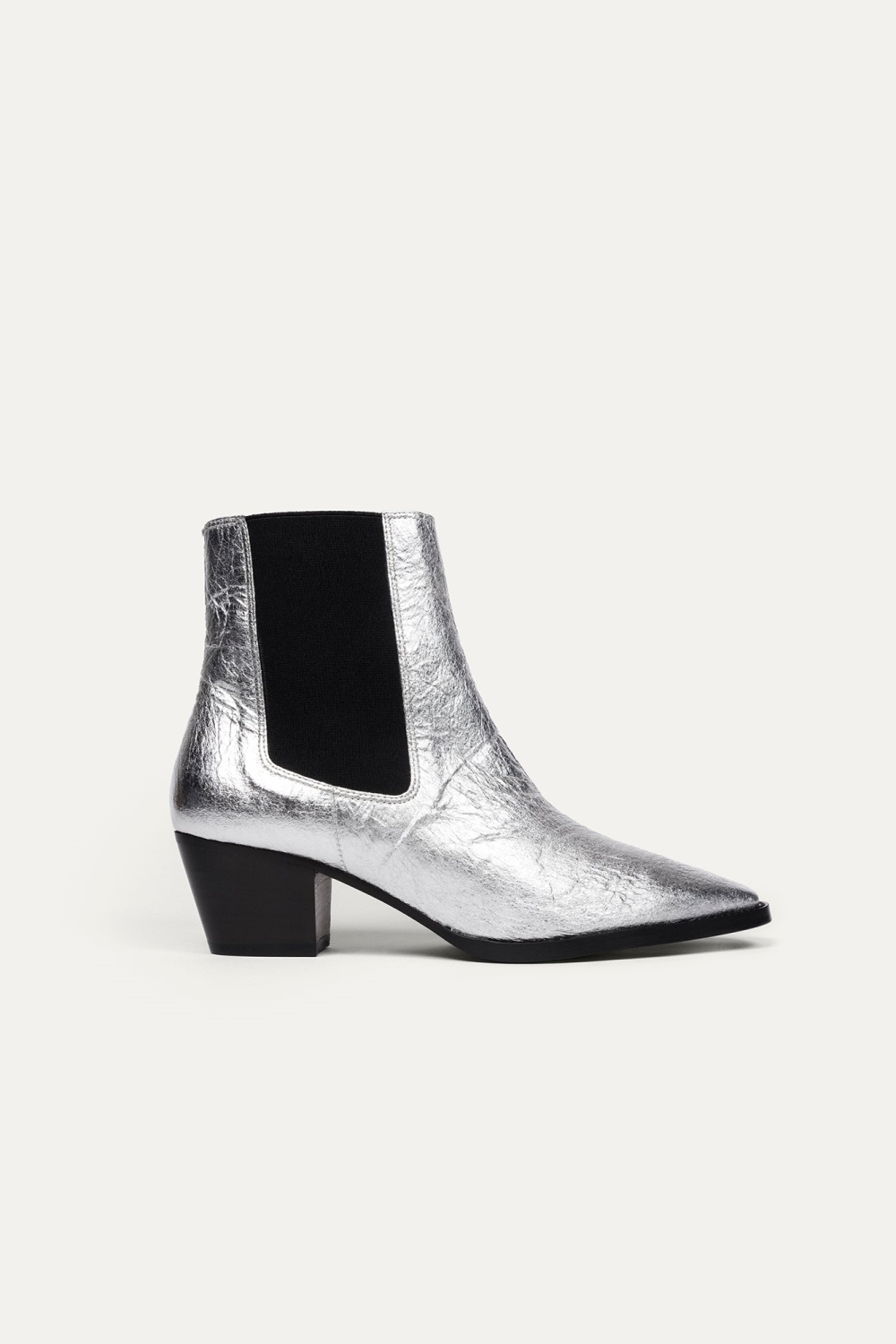 BIKKOU Damen vegan Stiefel 3pm Friday Rocks Metallic Silver