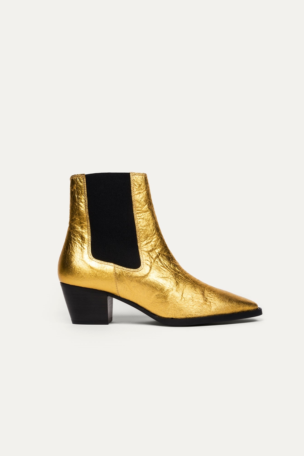 BIKKOU Damen vegan Boots 3pm Friday Rocks Metallic Gold