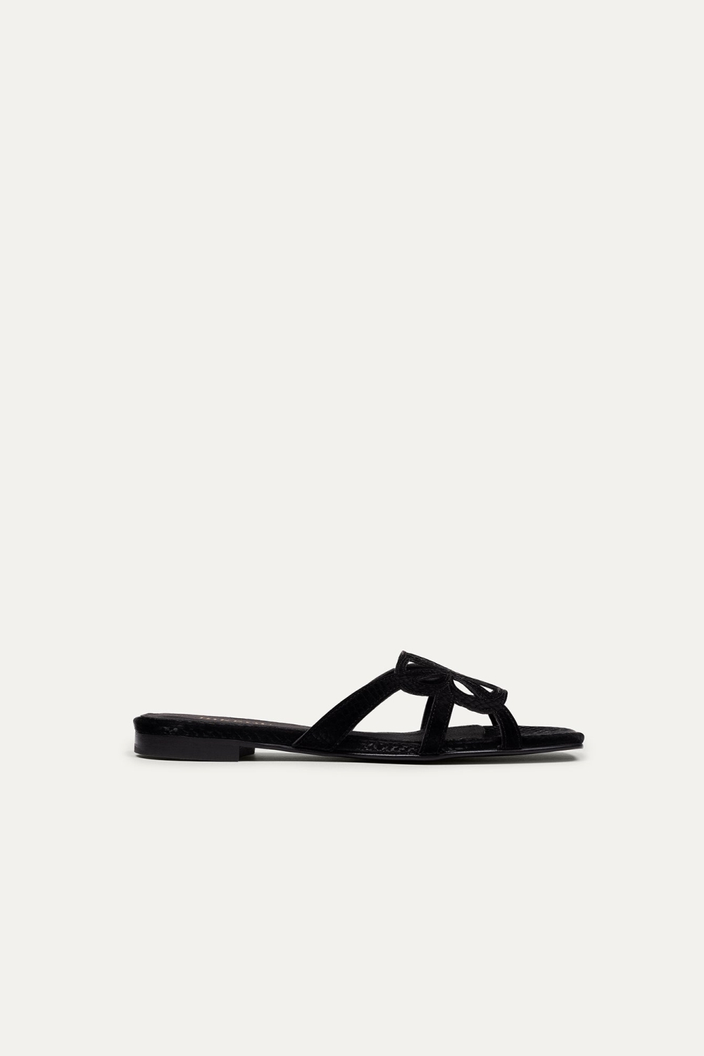 BIKKOU Damen vegan Sandalen Sunset At The Beach Schwarz